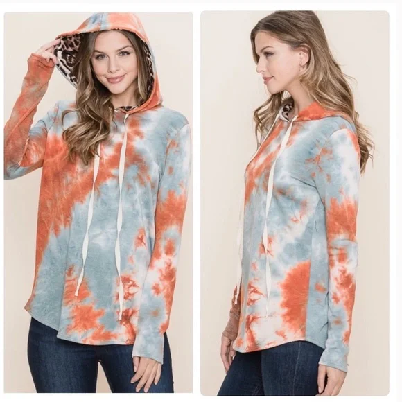 Tie - Dye Hooded Pullover  Sweatshirt - Picture 3 of 5